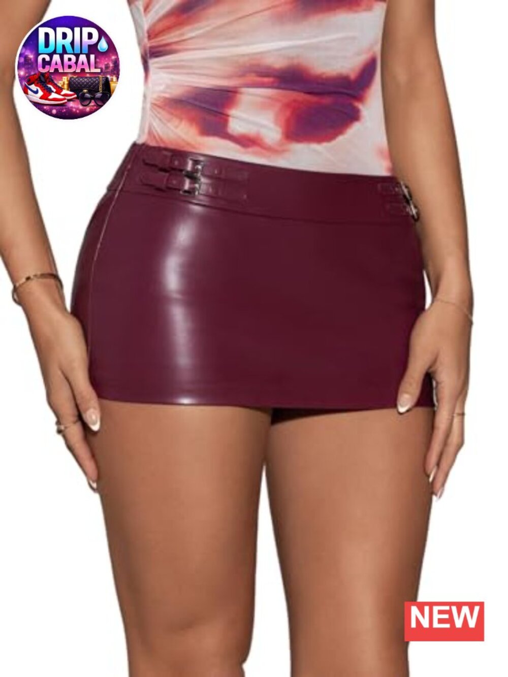 Women's PU Leather Y2K Low Rise Bodycon Micro Mini Skirt
